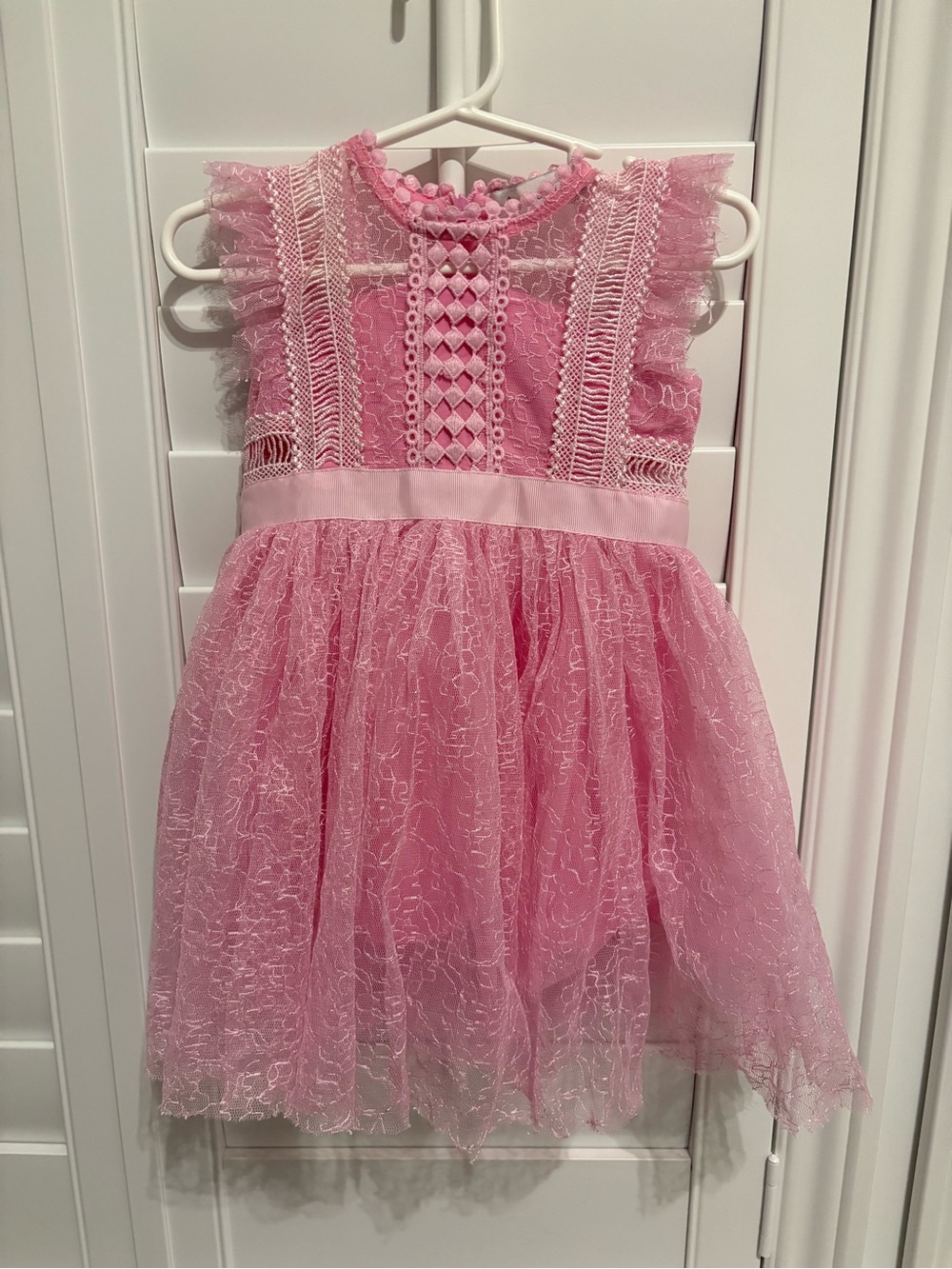 Trish Scully Princess Pink Lace Ruffled Girls Dress Disney Aurora